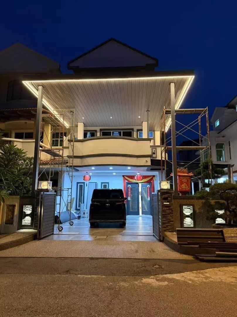 Illuminated modern awning project by One Roof Solutions