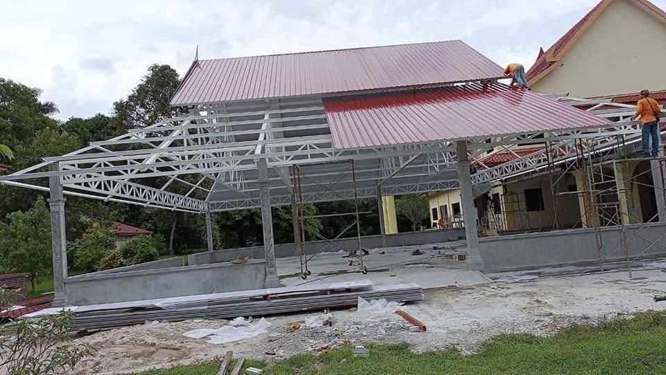 Multipurpose hall roof structure project by One Roof Solutions