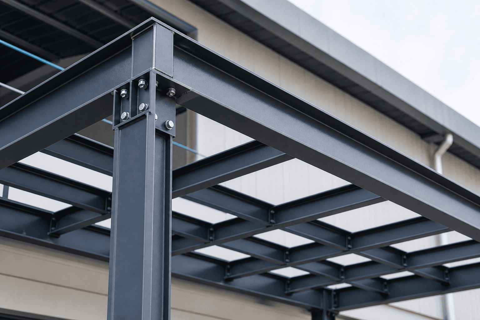 Mild steel structure frame for roof and awning support in Penang