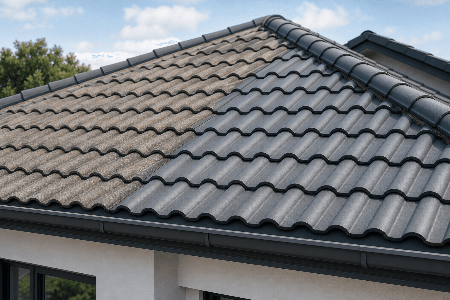 Roof tiles replacement and roof repair Penang on a pitched tile roof