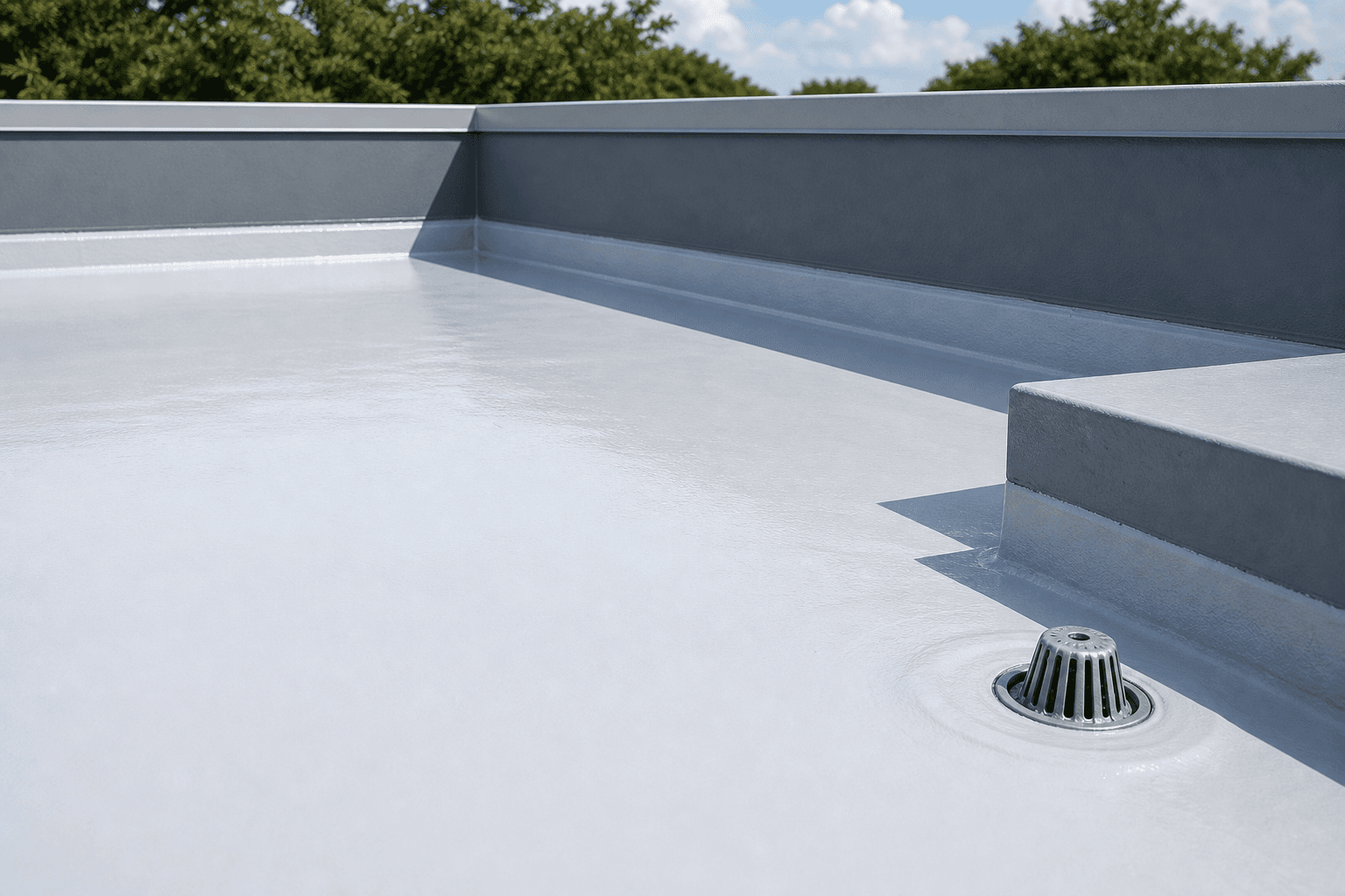 Waterproofing specialist Penang membrane application on a flat roof surface